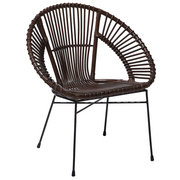 Krzesła - Beliani Krzesło rattanowe brązowe SARITA - miniaturka - grafika 1