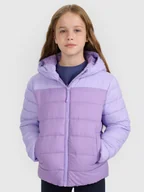 Kurtki i płaszcze dla dziewczynek - 4F Kurtka puchowa z wypełnieniem syntetycznym dziewczęca - fioletowa 158 (12-13 lat) - miniaturka - grafika 1