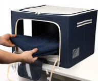 Pokrowce na ubrania - Pokrowiec torba pojemnik na ubrania zabawki pościel 66L ze stelażem - miniaturka - grafika 1