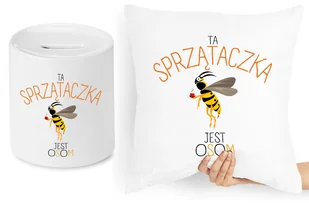 DLA SPRZĄTACZKI ZESTAW PODUSZKA + SKARBONKA z Nadrukiem ze Zdjęciem - Skarbonki - miniaturka - grafika 1