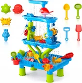 Zabawki do piasku - 2 x DUŻY STOLIK STÓŁ WODNY PIASKOWNICA DLA DZIECI DO ZABAWY 4 PIĘTRA XL MAT - miniaturka - grafika 1