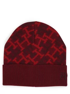 Tommy Hilfiger - Czapka męska z dodatkiem kaszmiru, czerwony - Czapki męskie - miniaturka - grafika 1