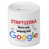Skarbonki - Skarbonka Dla Striptizerki na Urodziny na Prezent z Nadrukiem ze Zdjęciem + Opakowanie na prezent (wzór 02) - miniaturka - grafika 1