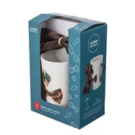 Kubki - Kubek porcelanowy 430 ml w zestawie z muchą wielokolorowy - miniaturka - grafika 1