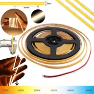 Taśmy LED - Taśma Led Cob 5mm 7W/m Biała Ciepła 3000K Bezpunktowy Neon 12V IP20 1m - miniaturka - grafika 1