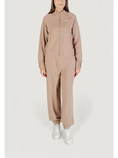 EA7 Emporio Armani Dres TRACKSUIT Brązowy Casual Fit - Bluzy damskie - miniaturka - grafika 1