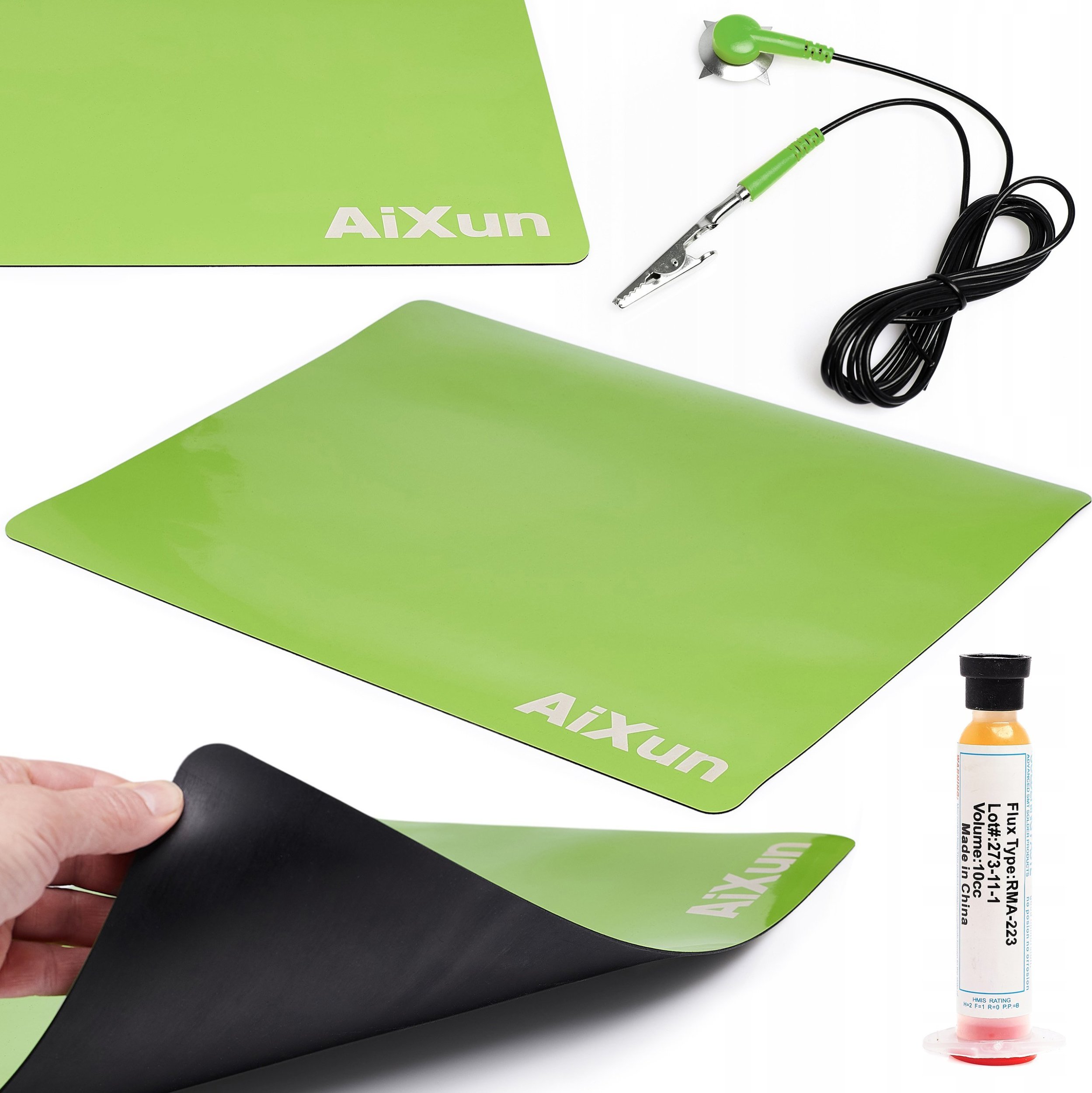 Techrebal Duża Mata Serwisowa Antystatyczna Aixun 50x40cm Przewód Uziemiający Topnik