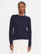 Swetry damskie - Lacoste Sweter AF4145 Granatowy Regular Fit - miniaturka - grafika 1
