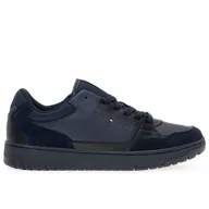 Buty sportowe męskie - Buty Tommy Hilfiger Basket Core Lth Mix Ess FM0FM05058-DW5 - granatowe - miniaturka - grafika 1