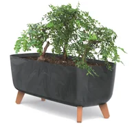 Donice - Doniczka skrzynka nóżki wkład 39 cm antracyt beton - miniaturka - grafika 1