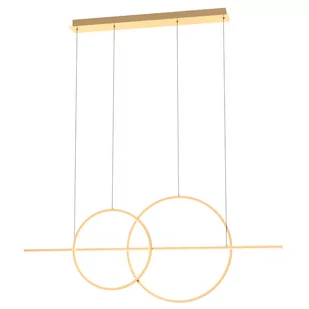 Geometryczna, złota, ledowa lampa wisząca MD7358-2A-3GT z serii CHOLET - Lampy sufitowe Geometryczna, złota, ledowa lampa wisząca MD7358-2A-3GT z serii CHOLET - Lampy sufitowe - miniaturka - grafika 1