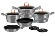 Zestawy garnków i patelni - Komplet srebrnych garnków z patelnią L4-B84 - miniaturka - grafika 1