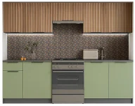 Meble kuchenne - Zestaw mebli kuchennych orzech + pistacja N6-D89 - miniaturka - grafika 1
