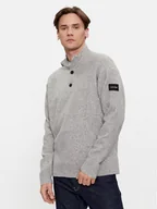Swetry męskie - Calvin Klein Sweter K10K111960 Szary Regular Fit - miniaturka - grafika 1