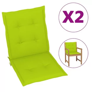 vidaXL Poduszki na krzesła ogrodowe, 2 szt., jasnozielone, 100x50x4 cm - Poduszki ogrodowe - miniaturka - grafika 1