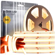 Taśmy LED - Taśma Led Cob 5M 12V 230V Neon Ledy Biała Ciepła Mocna 3000K 320 diod/m 8MM - miniaturka - grafika 1