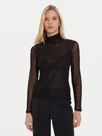Bluzki damskie - Morgan Bluzka 252-TMESH Czarny Slim Fit - miniaturka - grafika 1