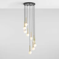 Lampy sufitowe - Aldex Riu lampa wisząca 9-punktowa czarna/mosiądz 1103N1 - miniaturka - grafika 1