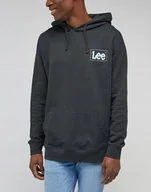 Bluzy męskie - LEE LOOSE LOGO HOODIE MĘSKA BLUZA Z KAPTUREM LOGO WASHED BLACK LL17FTON - Lee - miniaturka - grafika 1