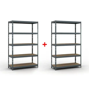 B2B Partner Regał półkowy 2000 x 1200 x 500 mm, nośność 280 kg 1+1 GRATIS 540050 - Regały biurowe - miniaturka - grafika 1