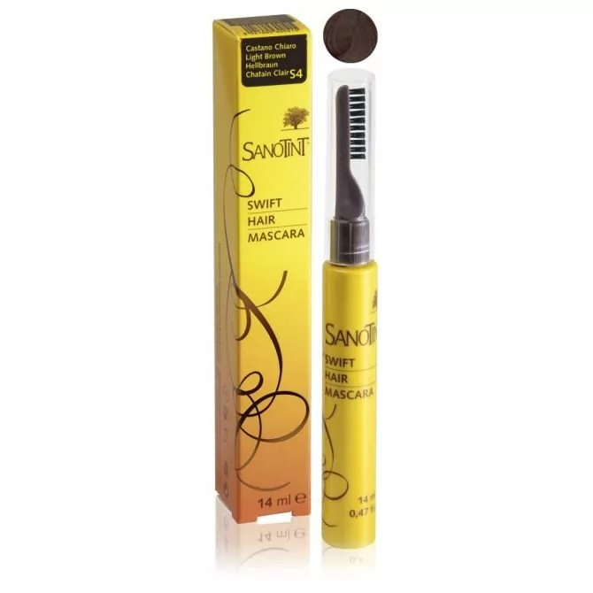 Sanotint Hair Mascara, mascara na odrosty na bazie ekstraktów roślinnych S4 Light Brown, 14 ml