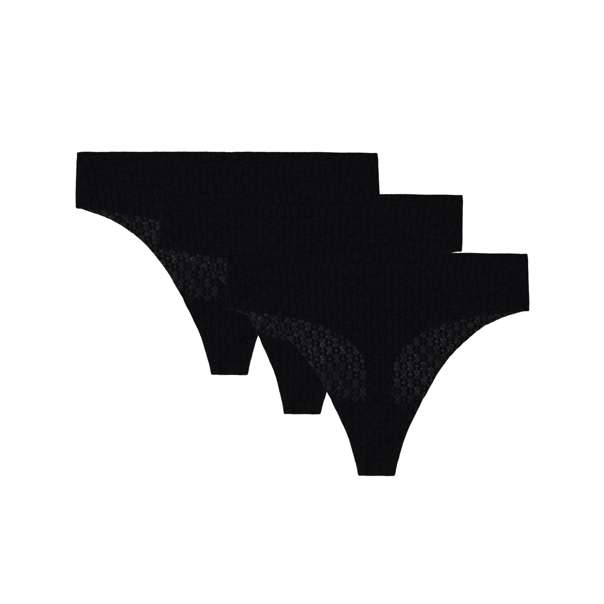 Stringi damskie Under Armour PS Mesh Thong Solid 3Pack Black L