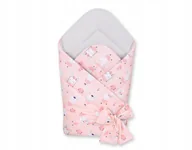 Rożki i beciki - Dwustronny rożek dla niemowląt miękki z wiązaniem - króliczki baletnice róż - miniaturka - grafika 1