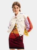 Kurtki damskie - Desigual Kurtka jeansowa Julie 24SWED02 Écru Regular Fit - miniaturka - grafika 1