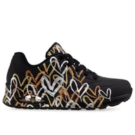 Sneakersy damskie - Buty Skechers Uno Metallic Love 155523BKGD - czarne - miniaturka - grafika 1
