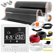 Ogrzewanie podłogowe - Folia grzewcza na podczerwień MISSION AIR Black Silver PTC 160W/m2 1m2 szer. 100cm + regulator Taurus Biały - miniaturka - grafika 1