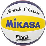 Siatkówka - Piłka siatkowa plażowa Mikasa Beach Classic biało-żółto-niebieska BV551C-WYBR - miniaturka - grafika 1