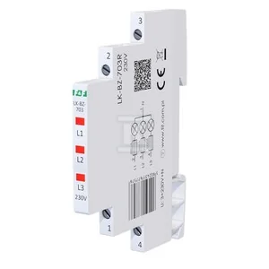 Lampka kontrolna zasilania z zabezpieczeniem LK-BZ-703R 1/3S 3X230V 3xLED CZERWONA - Inne akcesoria elektryczne - miniaturka - grafika 1