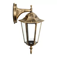 Lampy ogrodowe - Kinkiet ścienny LATARNIA ZŁOTA ogrodowa E27 lampa elewacyjna IP54 - miniaturka - grafika 1