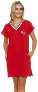 Koszulki i topy damskie - Czerwona koszula nocna w sportowym stylu Doctor Nap - miniaturka - grafika 1