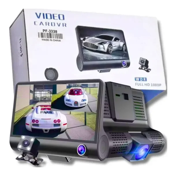 Wideorejestrator Z Kamerą Cofania Hd Trzy Kamery Full Hd Wideo Rejestrator