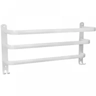 Wieszaki łazienkowe - Wieszak na ręczniki ścienny do łazienki, aluminiowy, z 3 drążkami, 60×21,5×7,5 cm, biały - miniaturka - grafika 1