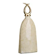 Wazony i flakony - Wazon 24 x 13 x 64 cm Szkło Złoty Metal Biały - miniaturka - grafika 1