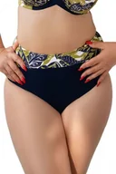 Stroje kąpielowe - Kris Line Paros granatowe wysokie figi kąpielowe - miniaturka - grafika 1