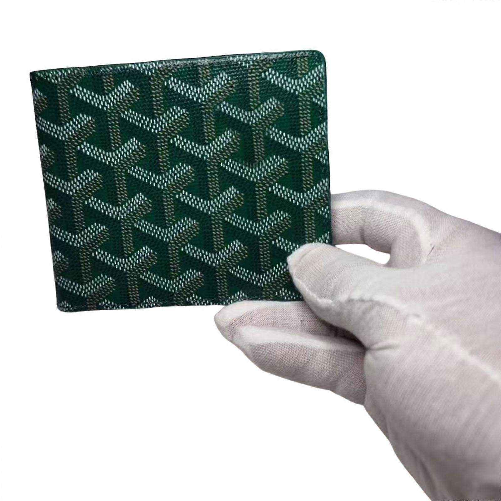 Stylowy i przenośny portfel w pepitkę Krótki uchwyt na karty PU oferujący wygodę i styl dla nowoczesnych profesjonalistów Zielony