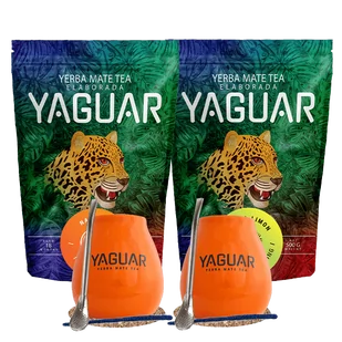 Zestaw Startowy dla dwojga Yerba Mate Yaguar Naranja 500g + Yaguar Menta Limon 500g - Yerba Mate - miniaturka - grafika 1