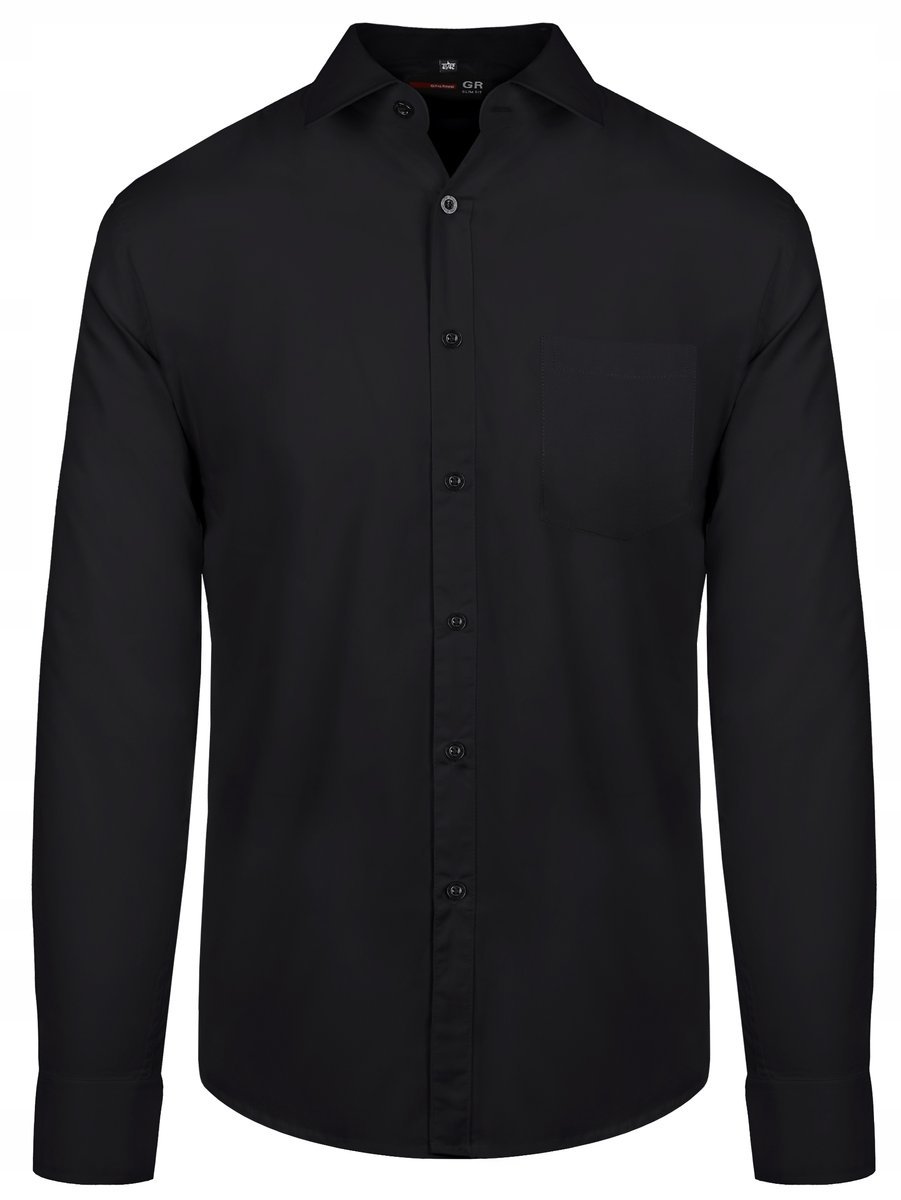 Koszula Czarna Elegancka Klasyczna - Bawełna 41/42
