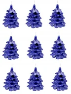 Świece - 9x świeczki świąteczne choinka 10cm cała granatowa - miniaturka - grafika 1