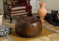 Pufy i podnóżki - CHESTERFIELD Pufa #18 Skóra naturalna 60x38 cm - miniaturka - grafika 1