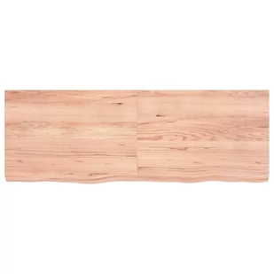 Blat do łazienki, jasnobrązowy, 140x50x6 cm, lite drewno Lumarko! - Szafki łazienkowe - miniaturka - grafika 3