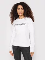 Bluzy damskie - Calvin Klein Bluza Core Logo K20K202157 Biały Regular Fit - miniaturka - grafika 1