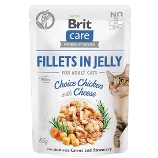 Brit Care Cat Fillets in Jelly Choice Chicken & Cheese 85 g Kurczak i ser - Mokra karma dla kotów - miniaturka - grafika 1