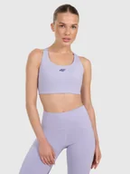 Bielizna sportowa damska - 4F Biustonosz treningowy ze średnim wsparciem - niebieski L - miniaturka - grafika 1