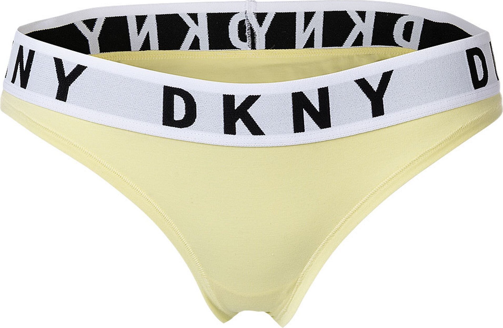 Damskie majtki DKNY - Majtki, bawełna modal stretch, logo w pasie, jednokolorowe żółte L