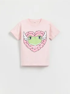 Reserved - Bawełniany t-shirt z nadrukiem - lawendowy - Koszulki dla dziewczynek - miniaturka - grafika 1