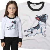 Piżamy dla dziewczynek - Piżama dziecięca Pies Buldog Francuski Joga 98/104 - VoloDonum - miniaturka - grafika 1